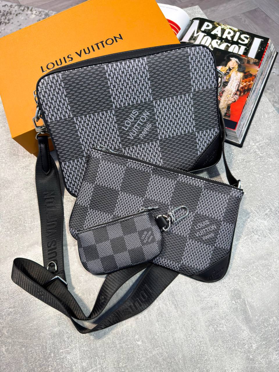 Super Clon LV  Mens trio Bag Boxed and Packaged aj0508
