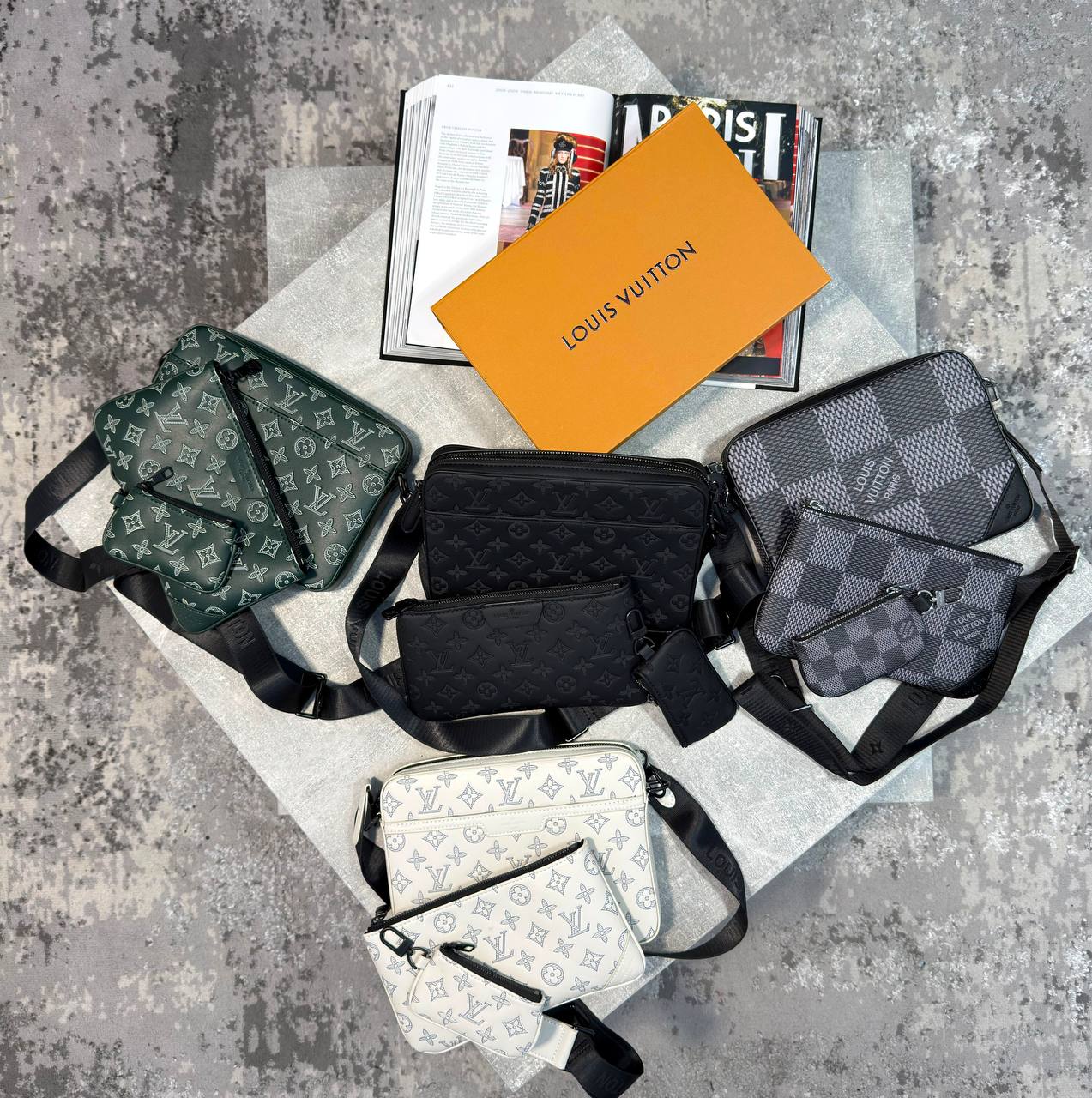 Super Clon LV  Mens trio Bag Boxed and Packaged aj0508