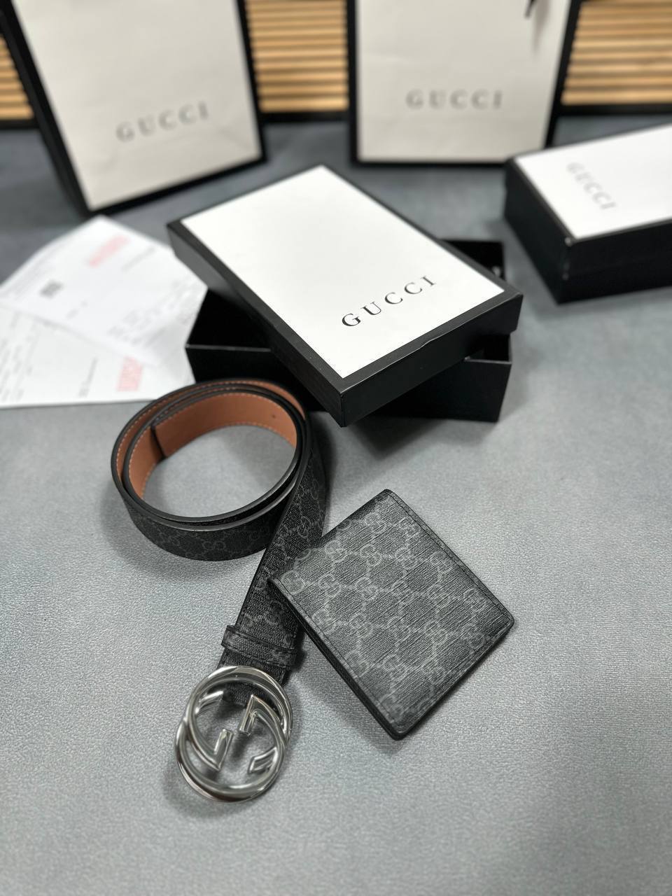 GUCC BELT AND WALLET SET am0909