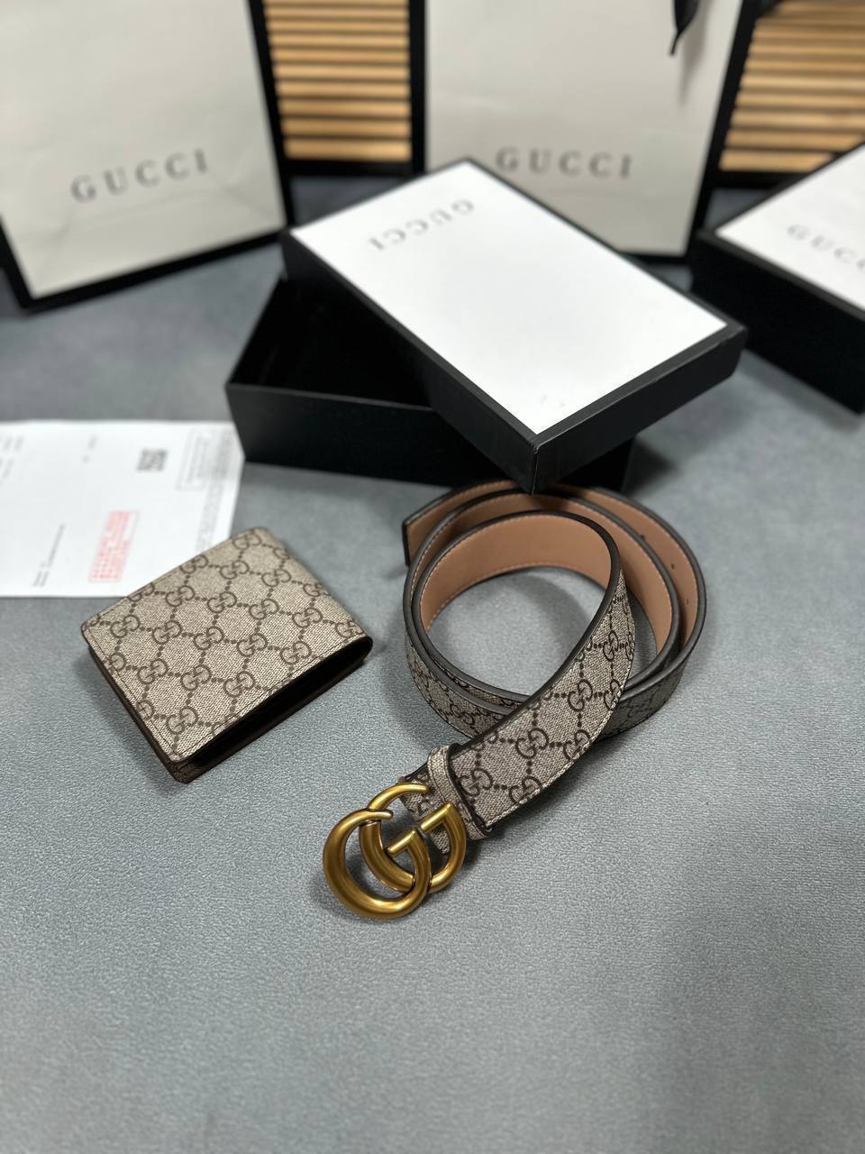 GUCC BELT AND WALLET SET am0909